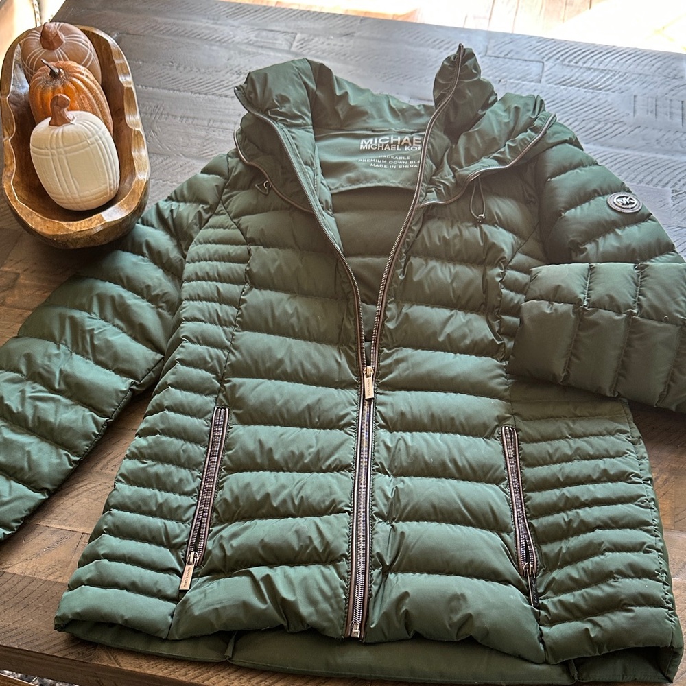 Michael Kors Olive Puffer Jacket for Women